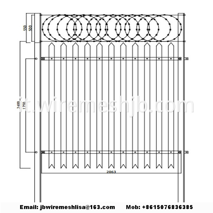 Powder Coated Palisade Fence Panels